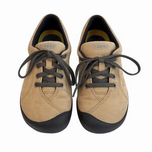 KEEN Lace-Up Casual Shoes Size 8.5 US Tan Canvas Eco-Friendly Arch Support